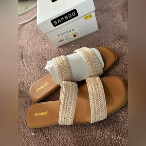 Bamboo Women's Woven Tan Sandals